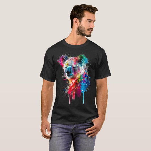 Koala Bear Paint Splatter Australian Animal Koala T-shirt (Voorkant volledig)