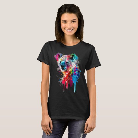 Koala Bear Paint Splatter Australian Animal Koala T-shirt (Voorkant volledig)