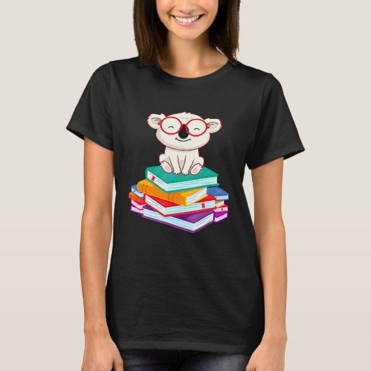 Koala Bear Reading Books Bookworm  Koala T-shirt (Voorkant)