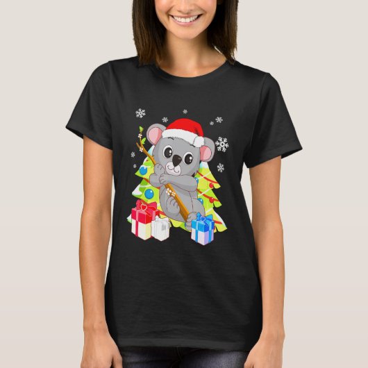 Koala Bear Santa Christmas With Christmas Trees T-shirt (Voorkant)