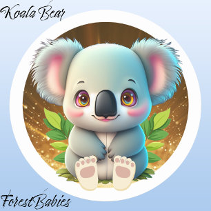 Koala Beer 🐨 Australian Woodland Natuur Animal Ronde Sticker