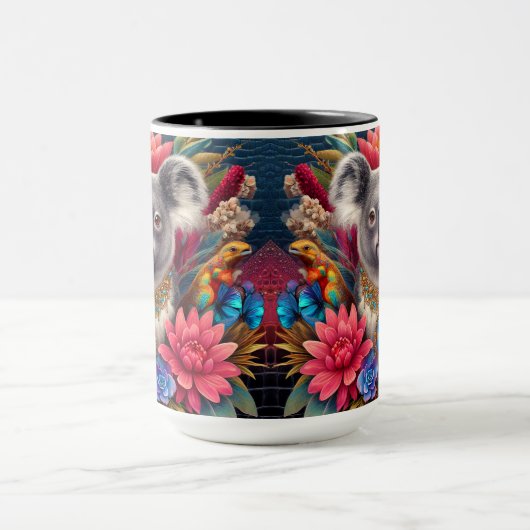 Koala Beer Australische inheemse Floral Art Mok (Midden)