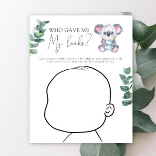 Koala beer baby shower Baby gezicht spel