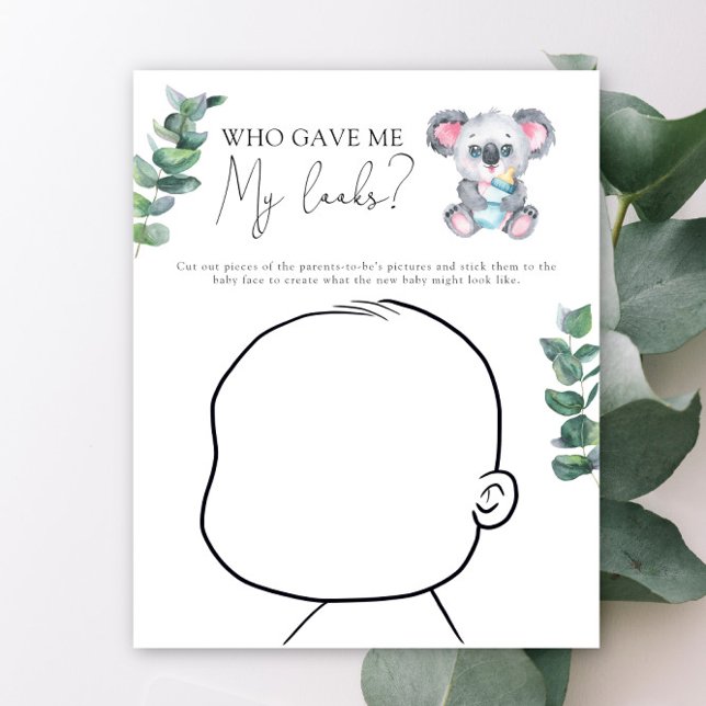 Koala beer baby shower Baby gezicht spel (Creator heeft geüpload)