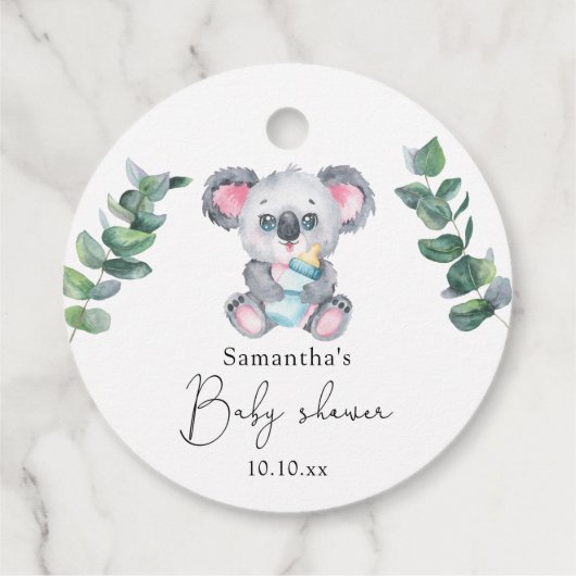 Koala Beer Baby shower Bedankjes Labels (Achterkant)