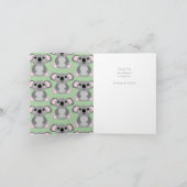 Koala Beer Baby shower Bedankkaart (Binnen)