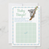 Koala Beer Baby shower Bingo Game Blue Boy Kaart (Voorkant)