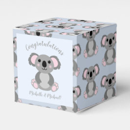 Koala Beer Baby shower Blauw Bedankdoosjes