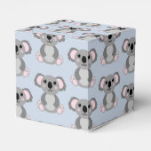 Koala Beer Baby shower Blauw Bedankdoosjes (Achterkant)