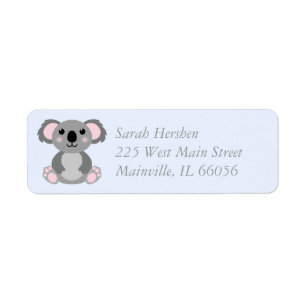 Koala Beer Baby shower Blauw Etiket