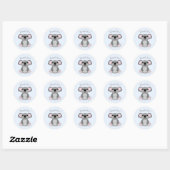 Koala Beer Baby shower Blauw Ronde Sticker (Vel)
