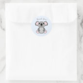 Koala Beer Baby shower Blauw Ronde Sticker (Tas)