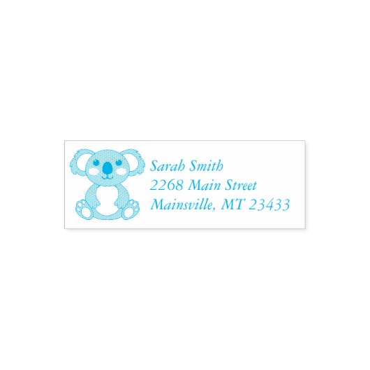 Koala Beer Baby shower Blauw Zelfinktende Stempel (Design)