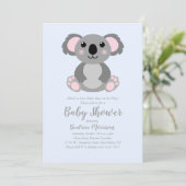 Koala Beer Baby shower Blue Boy Kaart (Staand voorkant)