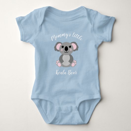 Koala Beer Baby shower Blue Boy Romper (Voorkant)