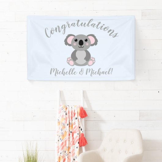 Koala Beer Baby shower Blue Boy Spandoek (Insitu)