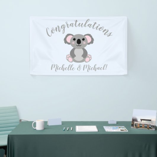 Koala Beer Baby shower Blue Boy Spandoek (Beurs)