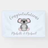 Koala Beer Baby shower Blue Boy Spandoek (Horizontaal)