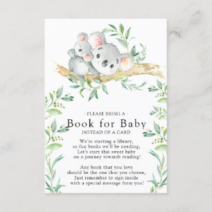Koala Beer Baby shower Boek voor Baby Kaart