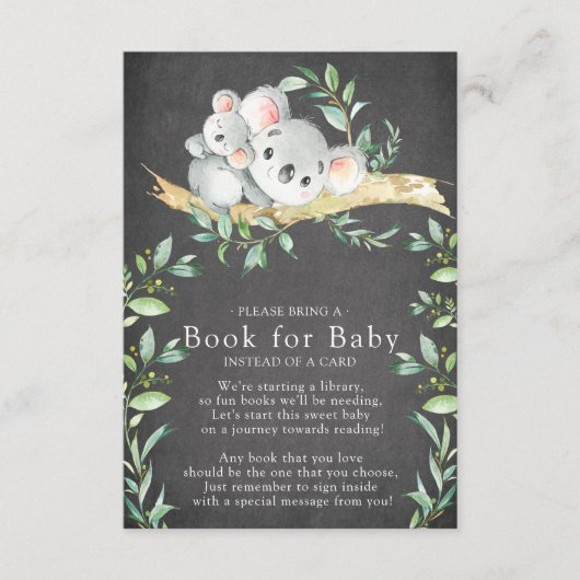 Koala Beer Baby shower Boek voor Baby Kaart (Voorkant)
