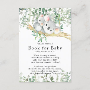 Koala Beer Baby shower Boek voor Baby Kaart