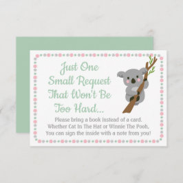 Koala Beer Baby shower brengt een boek Kaart roze 