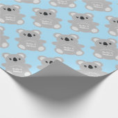 Koala Beer Baby shower Cadeaupapier (Hoek)