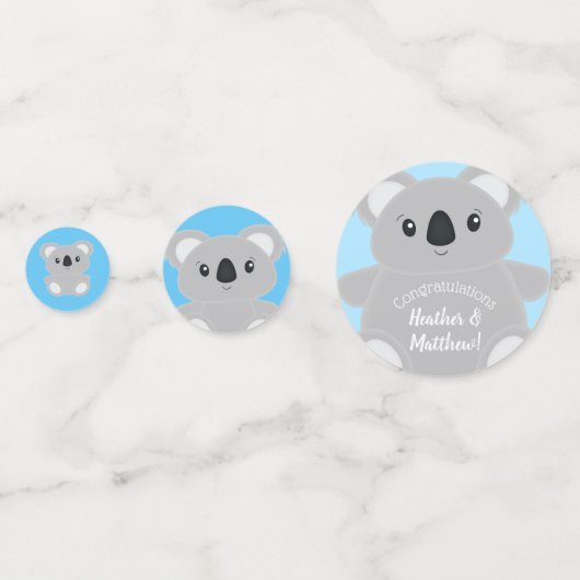 Koala Beer Baby shower Confetti (Voorkanten)