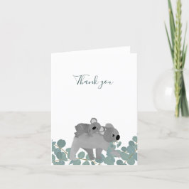 Koala Beer Baby shower Dank u Bedankkaart