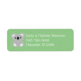 Koala Beer Baby shower Etiket