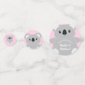 Koala Beer Baby shower Girl Confetti (Achterkanten)
