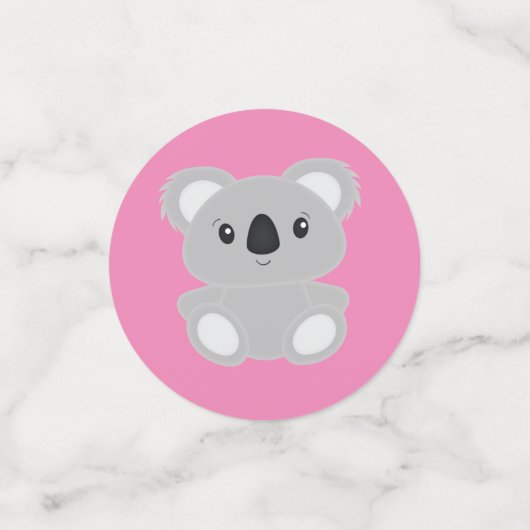 Koala Beer Baby shower Girl Confetti (Kleine voorkant)