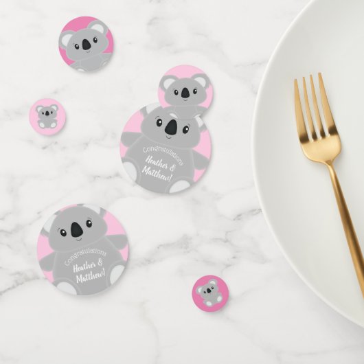 Koala Beer Baby shower Girl Confetti (Groep)