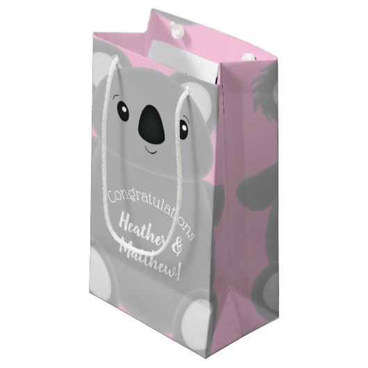 Koala Beer Baby shower Girl Klein Cadeauzakje (Voorkant Gekanteld)
