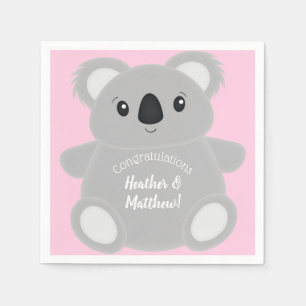 Koala Beer Baby shower Girl Servet