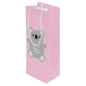 Koala Beer Baby shower Girl Wijn Cadeautas (Achterkant Gekanteld)