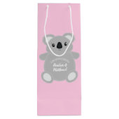 Koala Beer Baby shower Girl Wijn Cadeautas (Achterkant)