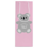 Koala Beer Baby shower Girl Wijn Cadeautas (Voorkant)