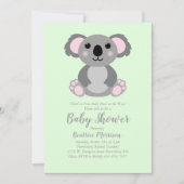 Koala Beer Baby shower Groene Genderneutraliteit Kaart (Voorkant)