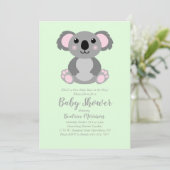 Koala Beer Baby shower Groene Genderneutraliteit Kaart (Staand voorkant)