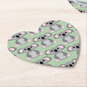 Koala Beer Baby shower Groene Genderneutraliteit Kartonnen Onderzetters (Gekanteld)