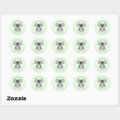 Koala Beer Baby shower Groene Genderneutraliteit Ronde Sticker (Vel)