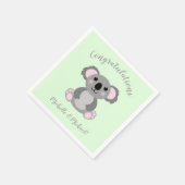 Koala Beer Baby shower Groene Genderneutraliteit Servet (Hoek)