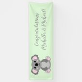 Koala Beer Baby shower Groene Genderneutraliteit Spandoek (Verticaal)