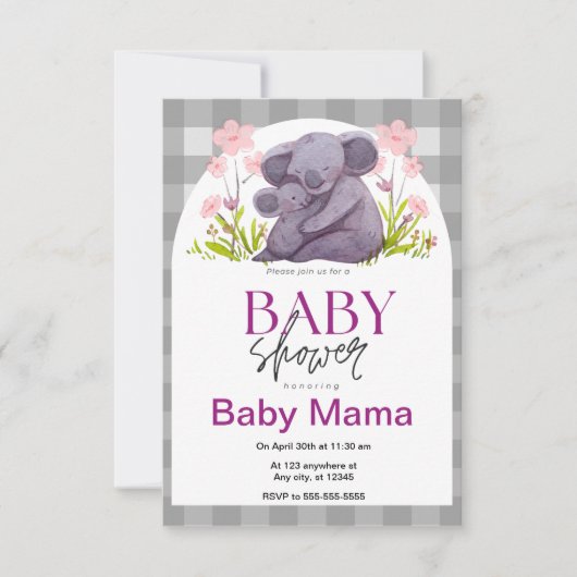 Koala Beer Baby shower Kaart (Voorkant)