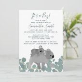 Koala Beer Baby shower Kaart (Staand voorkant)