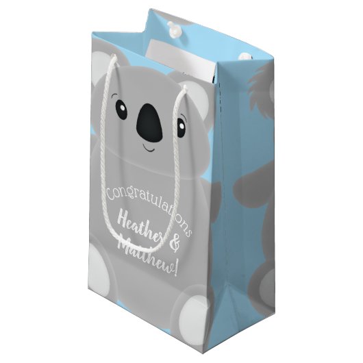 Koala Beer Baby shower Klein Cadeauzakje (Voorkant Gekanteld)