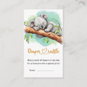 Koala Beer Baby shower Luier Raffle Informatiekaartje (Voorkant)