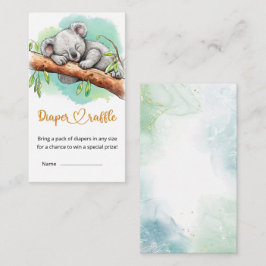 Koala Beer Baby shower Luier Raffle Informatiekaartje