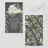 Koala Beer Baby shower Luier Raffle Ticket Informatiekaartje (Voorkant / Achterkant)
